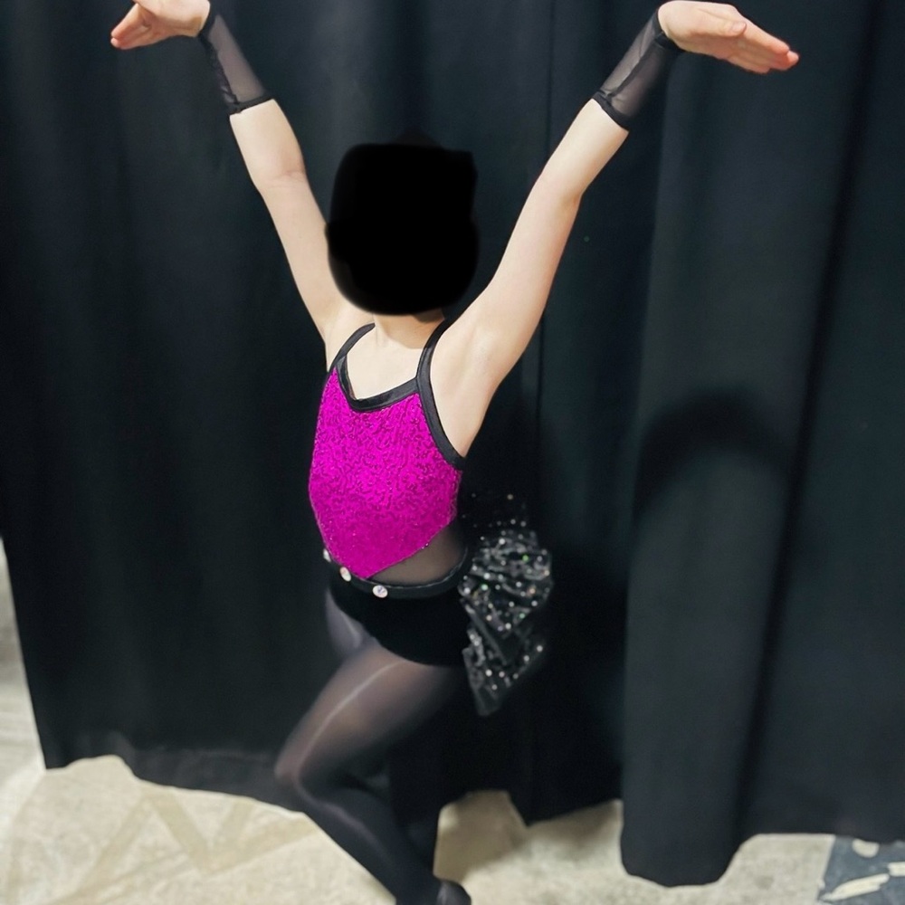 Weissman Purply-Pink & Black Kids Dance Costume